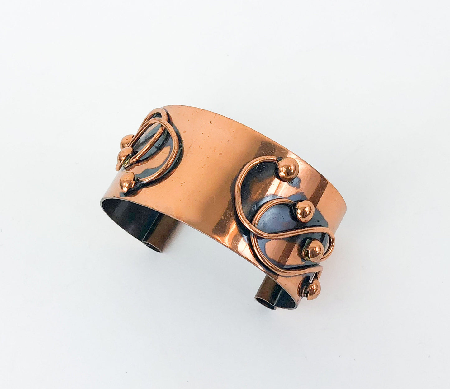 1960s Copper Cuff Bracelet, Mod Adjustable Bangle