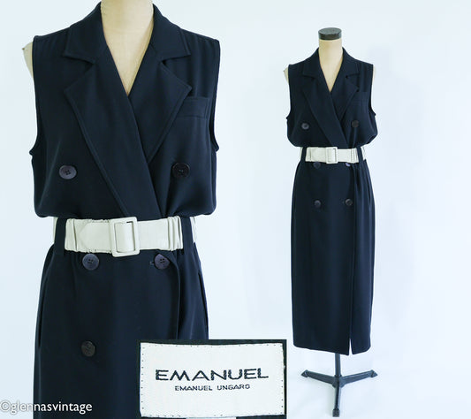 Emanuel Ungaro Black Sleeveless Dress 1990s, Medium