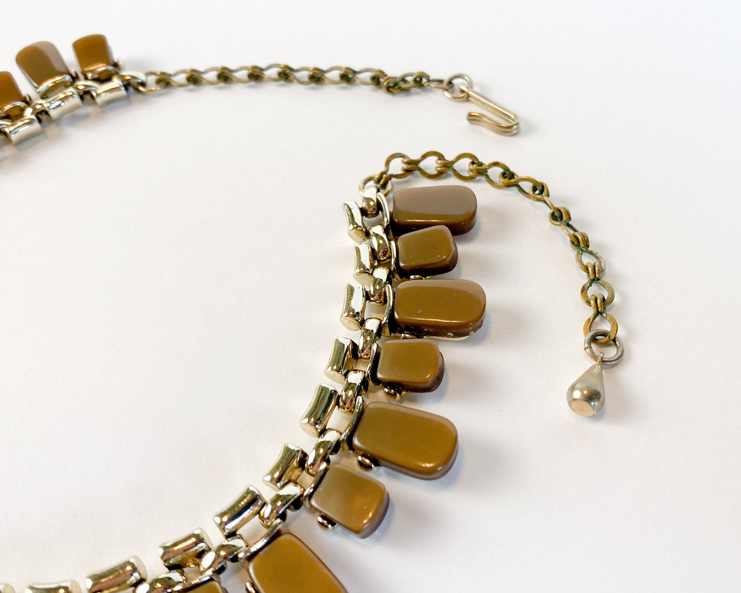 1960s Brown Lucite Necklace |  Plastic Choker