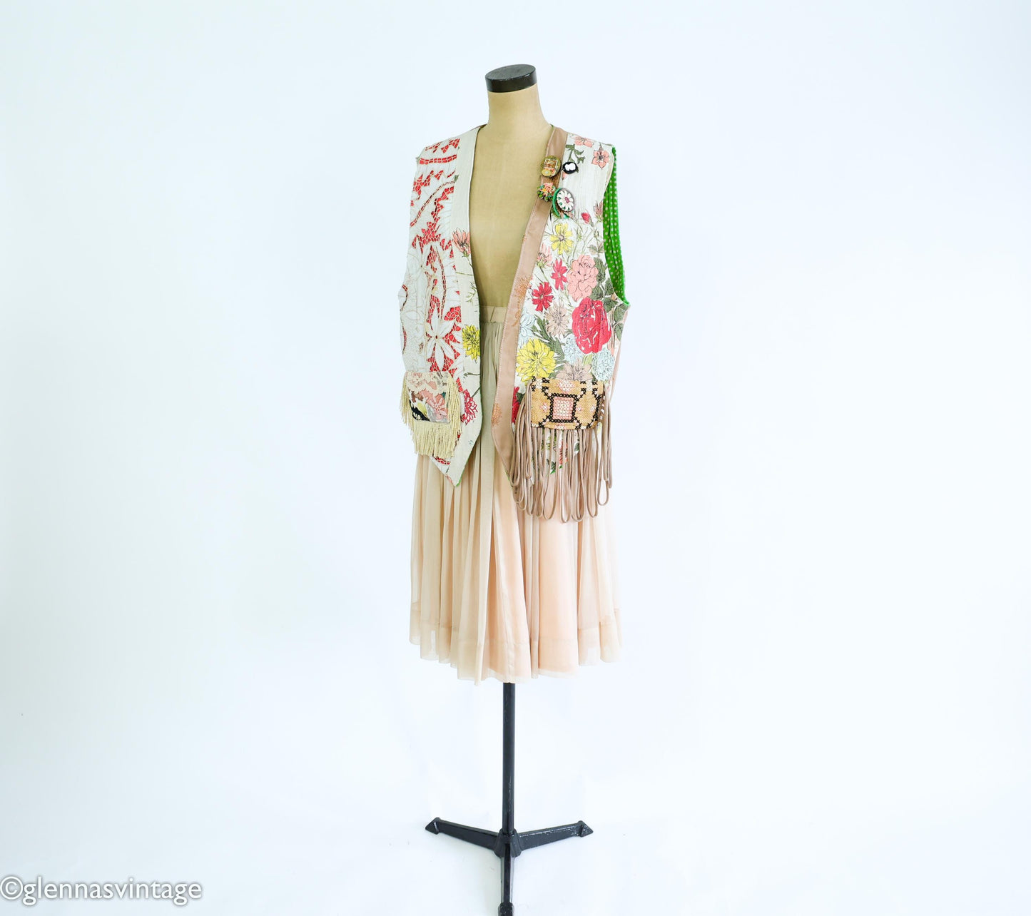 1990s Vintage Fabric Vest | Wearable Art