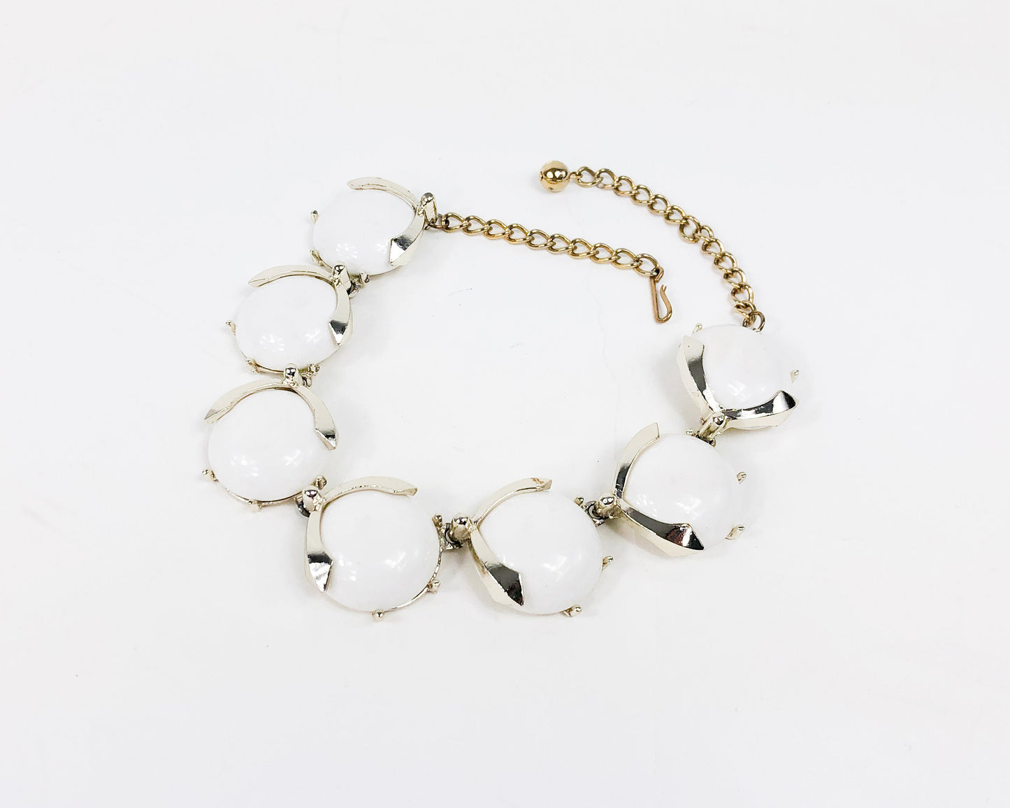 Coro | 1950s White Necklace  | 50s White Plastic Circles Choker | 50s White Plastic Necklace | Coro