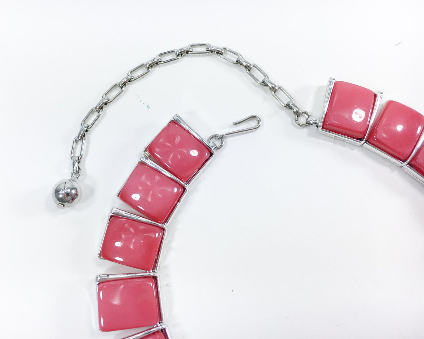 1950s Red Plastic Choker Bracelet Set | Mid Century Jewelry