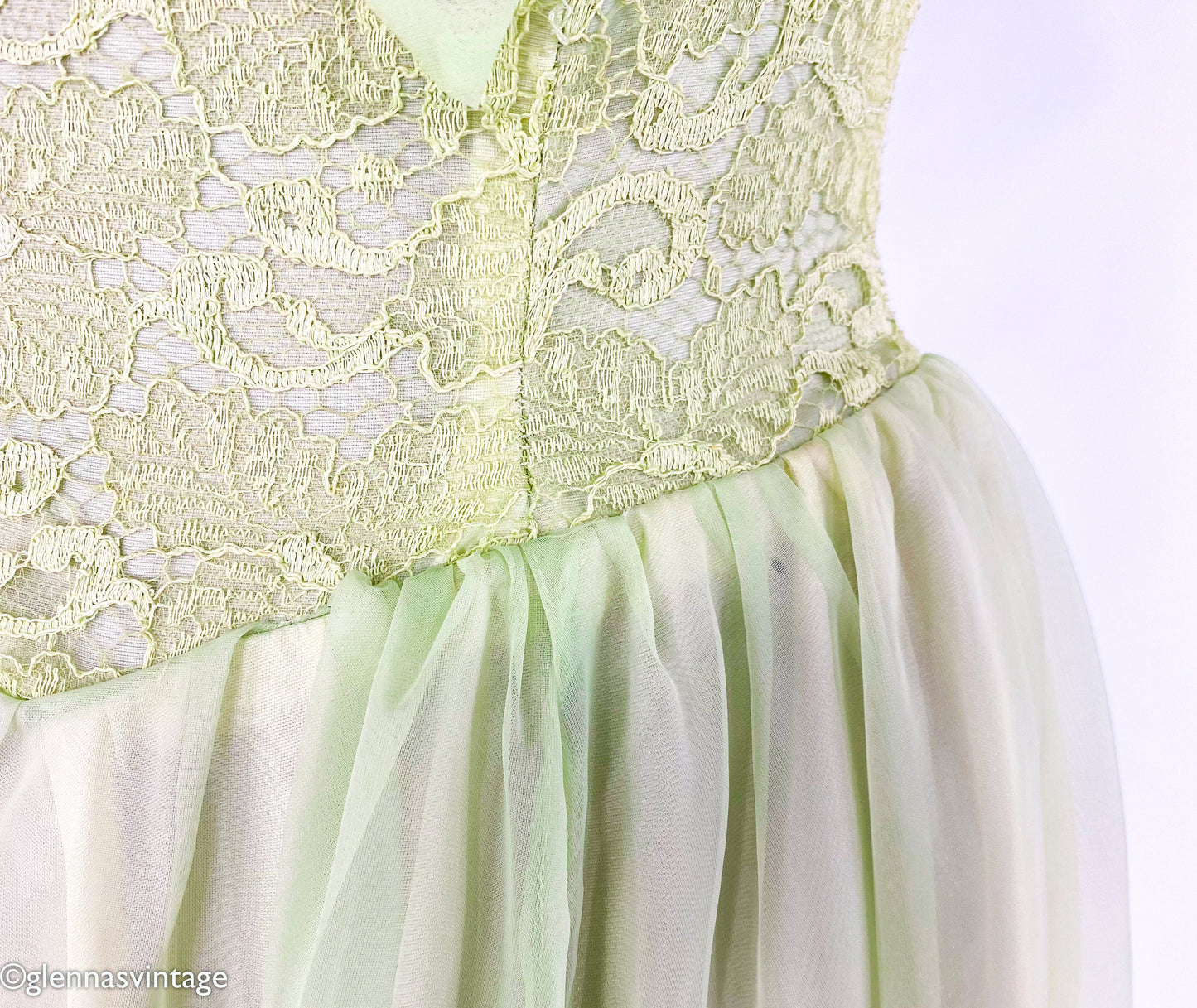 1950s Lime Green Evening Dress, Small