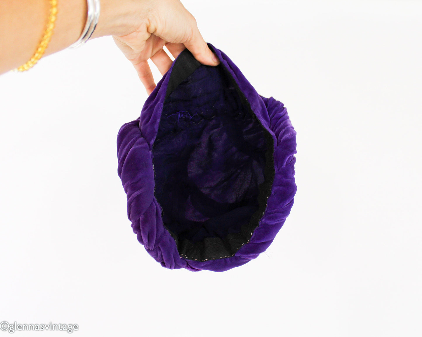 1920s Purple Silk Velvet Beret
