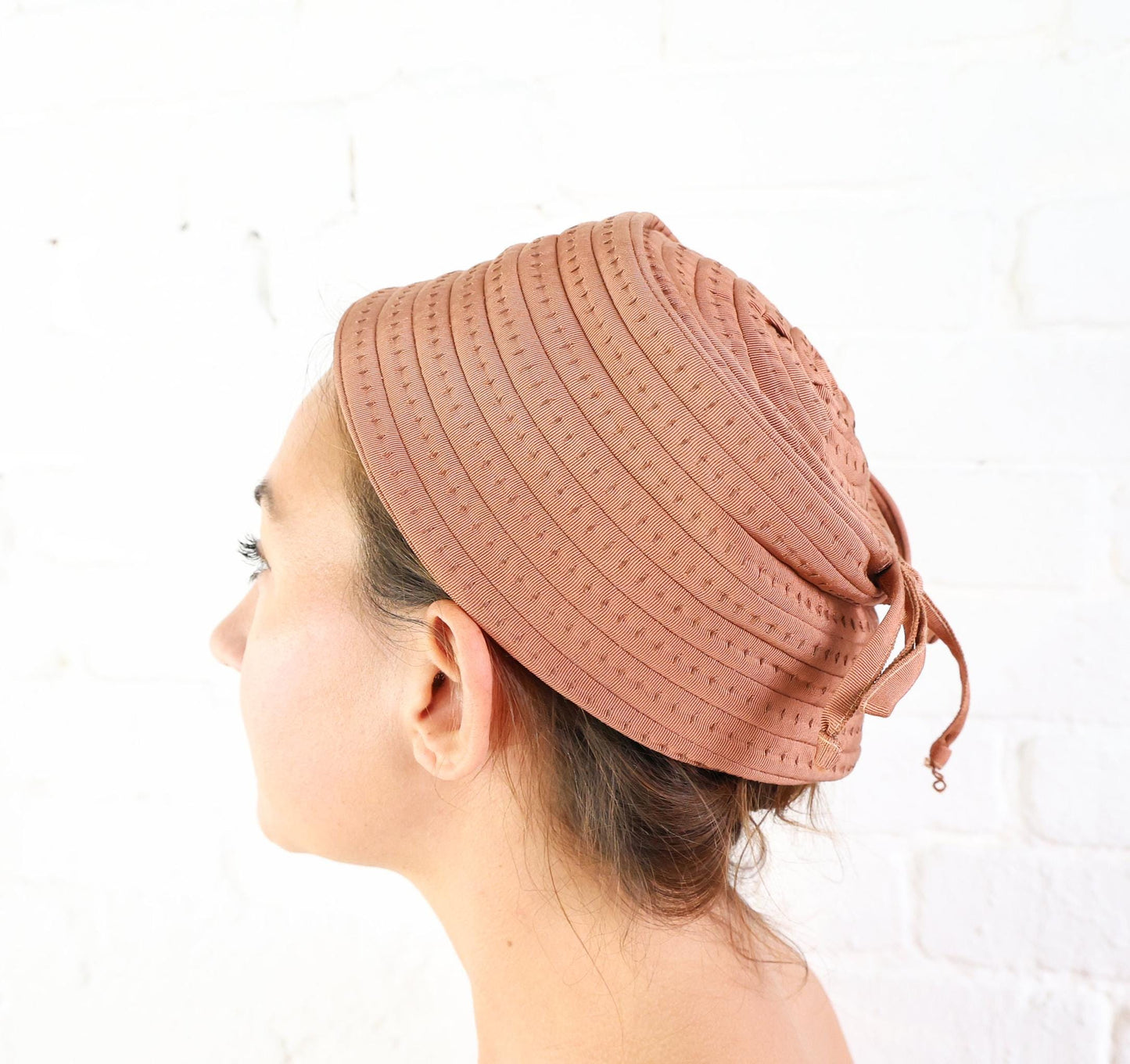 1940s Brown Ribbon Hat by Joseph Magnin