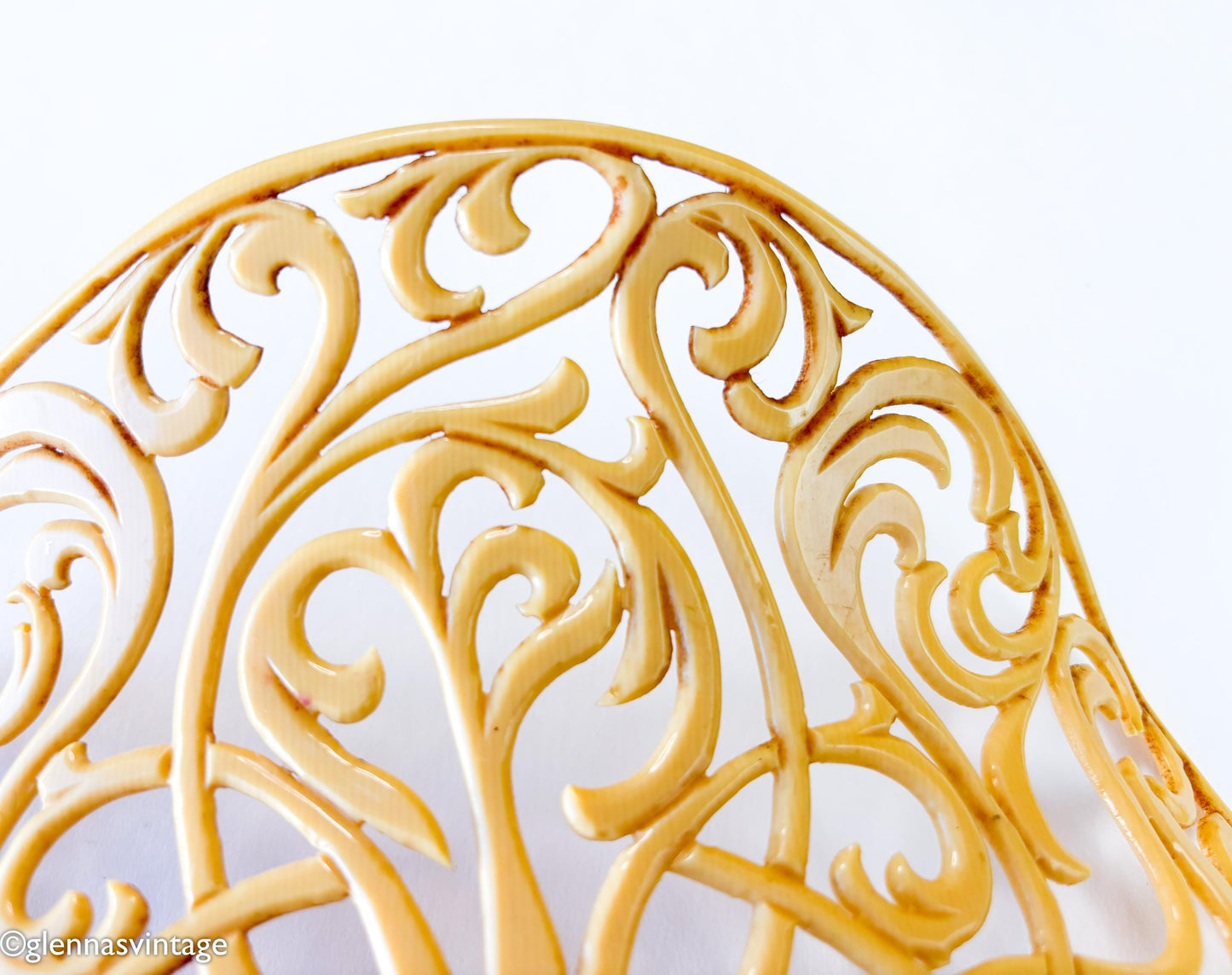 1920s Art Deco Hair Ornament | Celluloid Spanish Style Hair Comb
