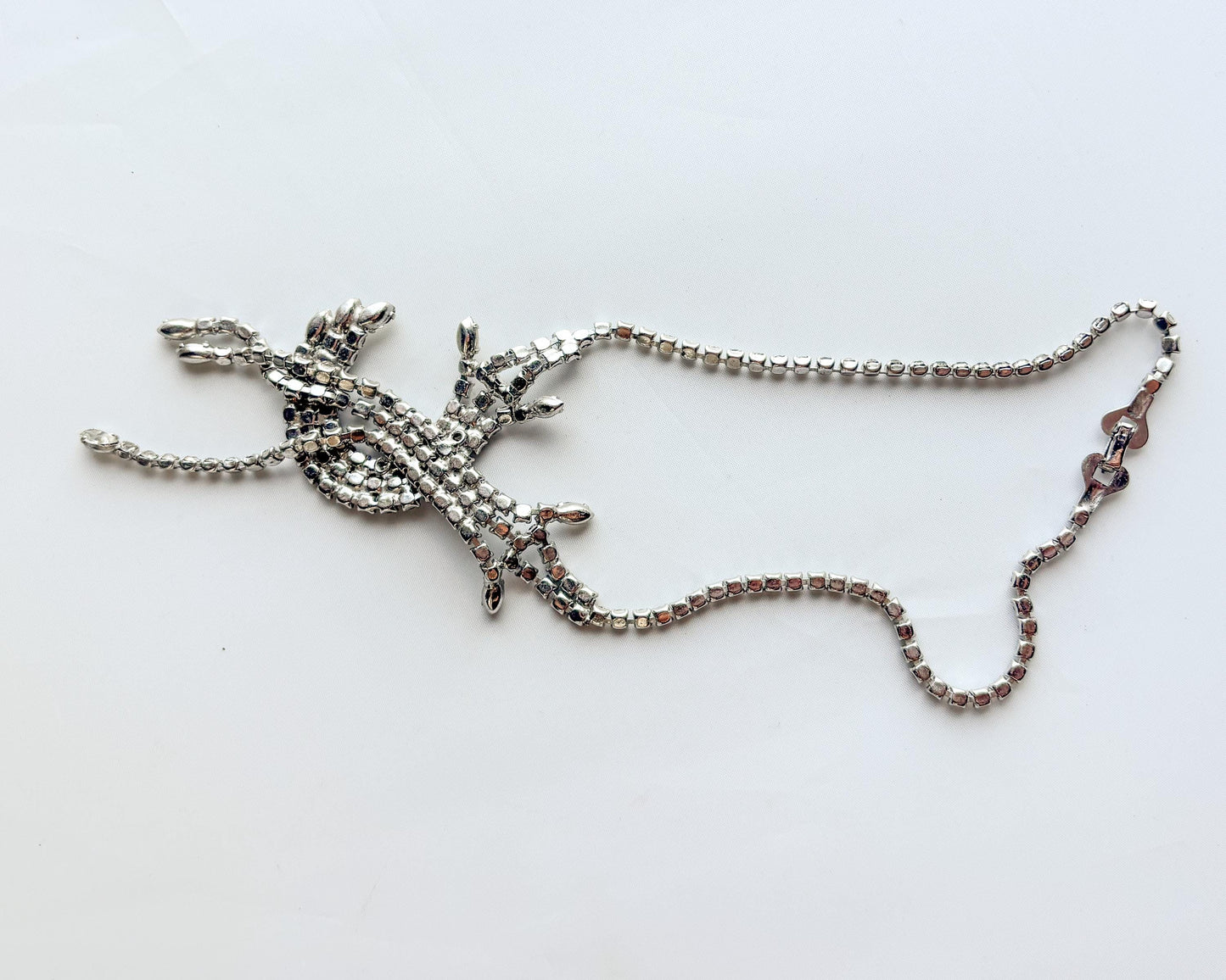 1940s Rhinestone Necklace | Starburst Rhinestone Pendant