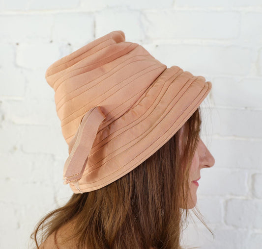 1940s Tan High Crown Hat