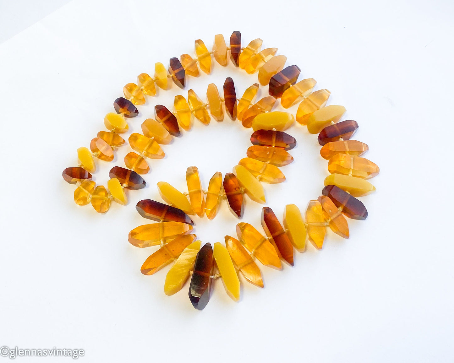Vintage 1960s Chunky Plastic Necklace | Yellow, Gold & Brown Beads