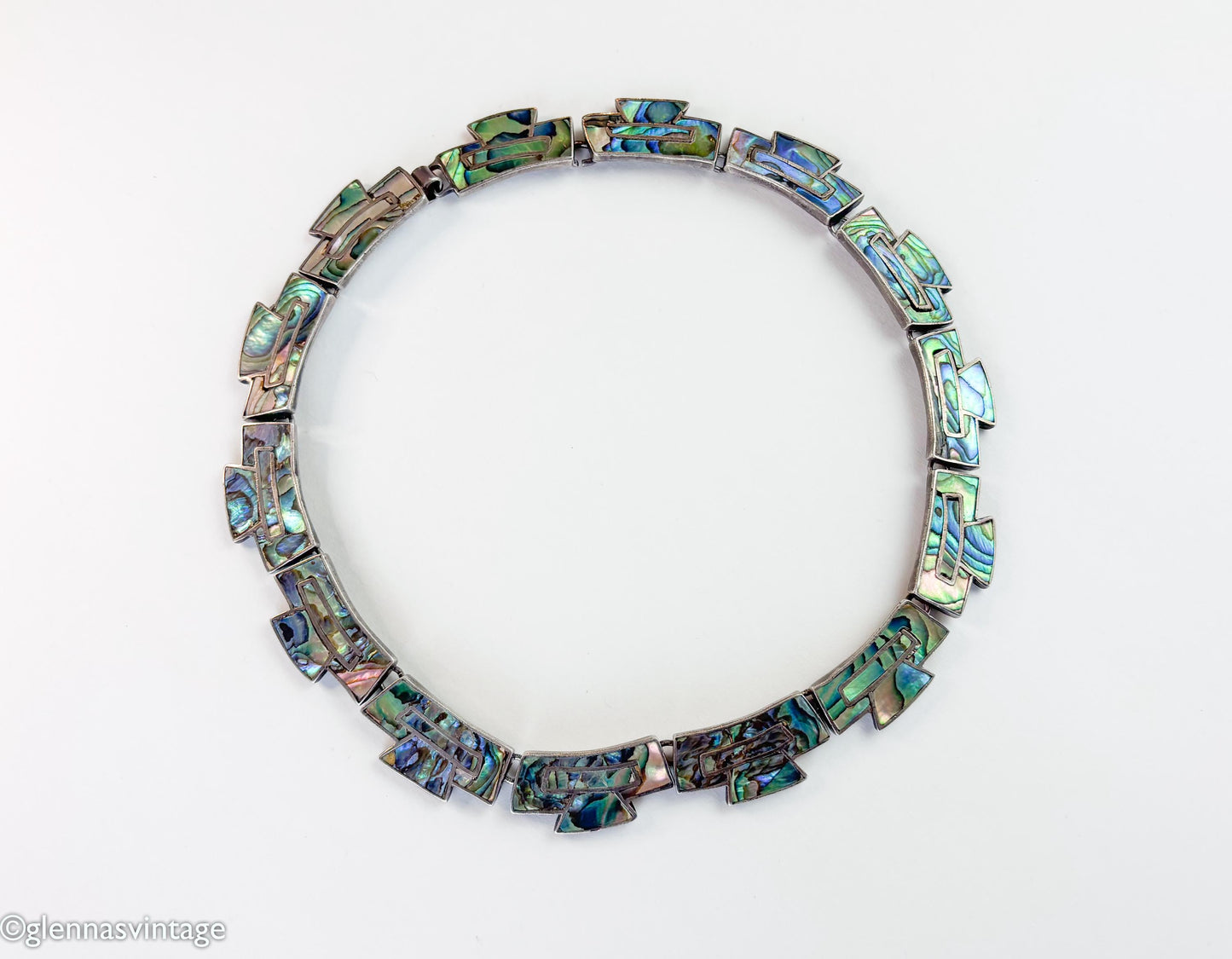 1950s Salazar Sterling Silver Abalone Collar Necklace, Mexico