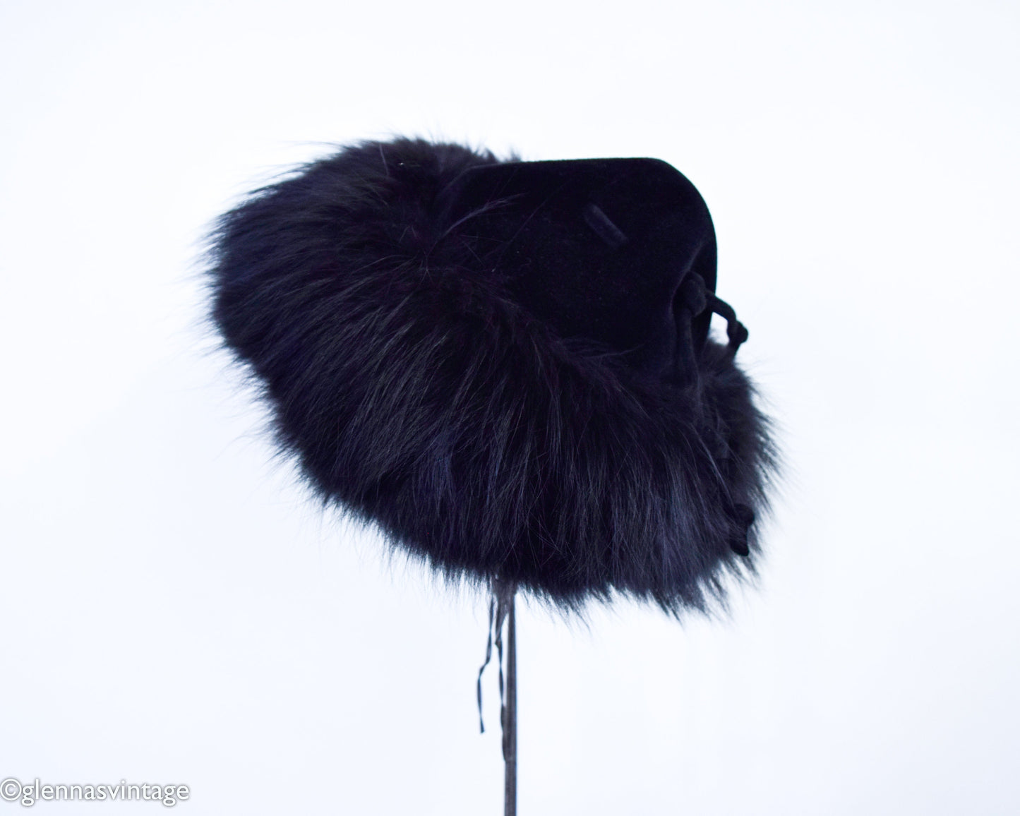 1940s Black Wool Velour Hat, Made in France