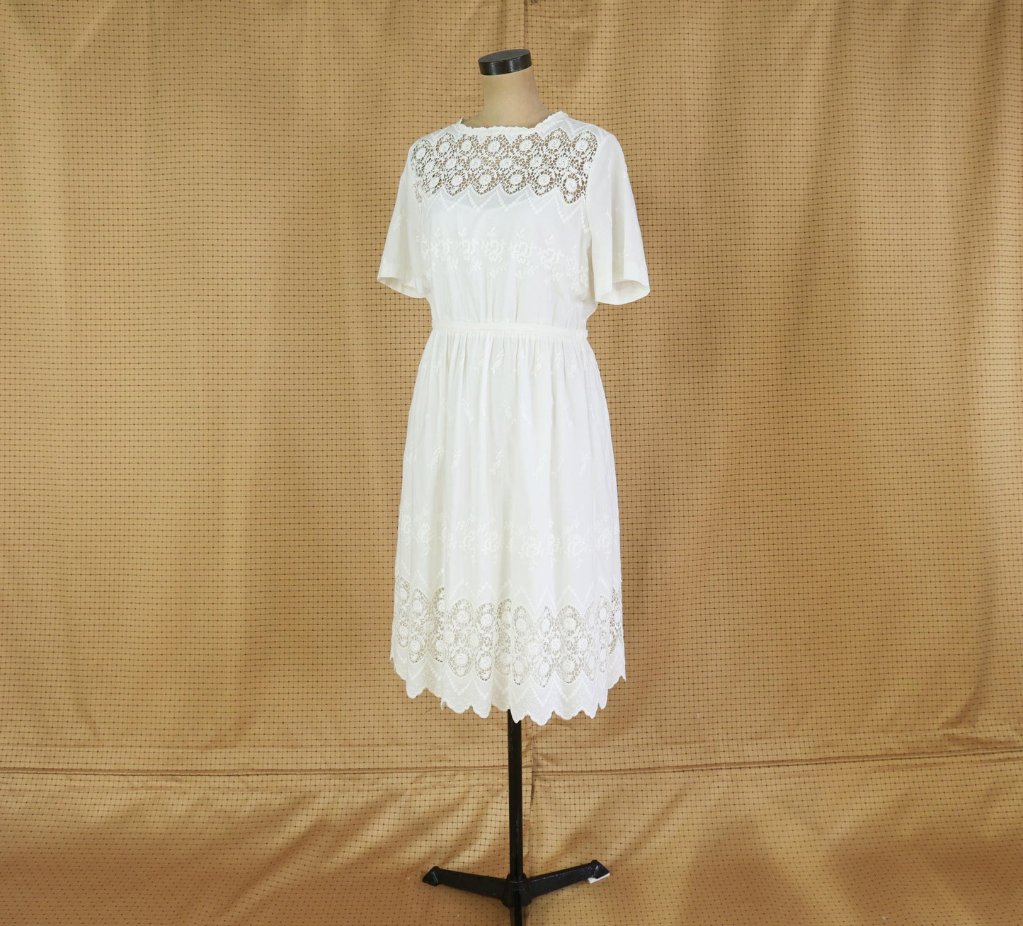 2000s White Cotton Short Dress, J Crew, Extra Large