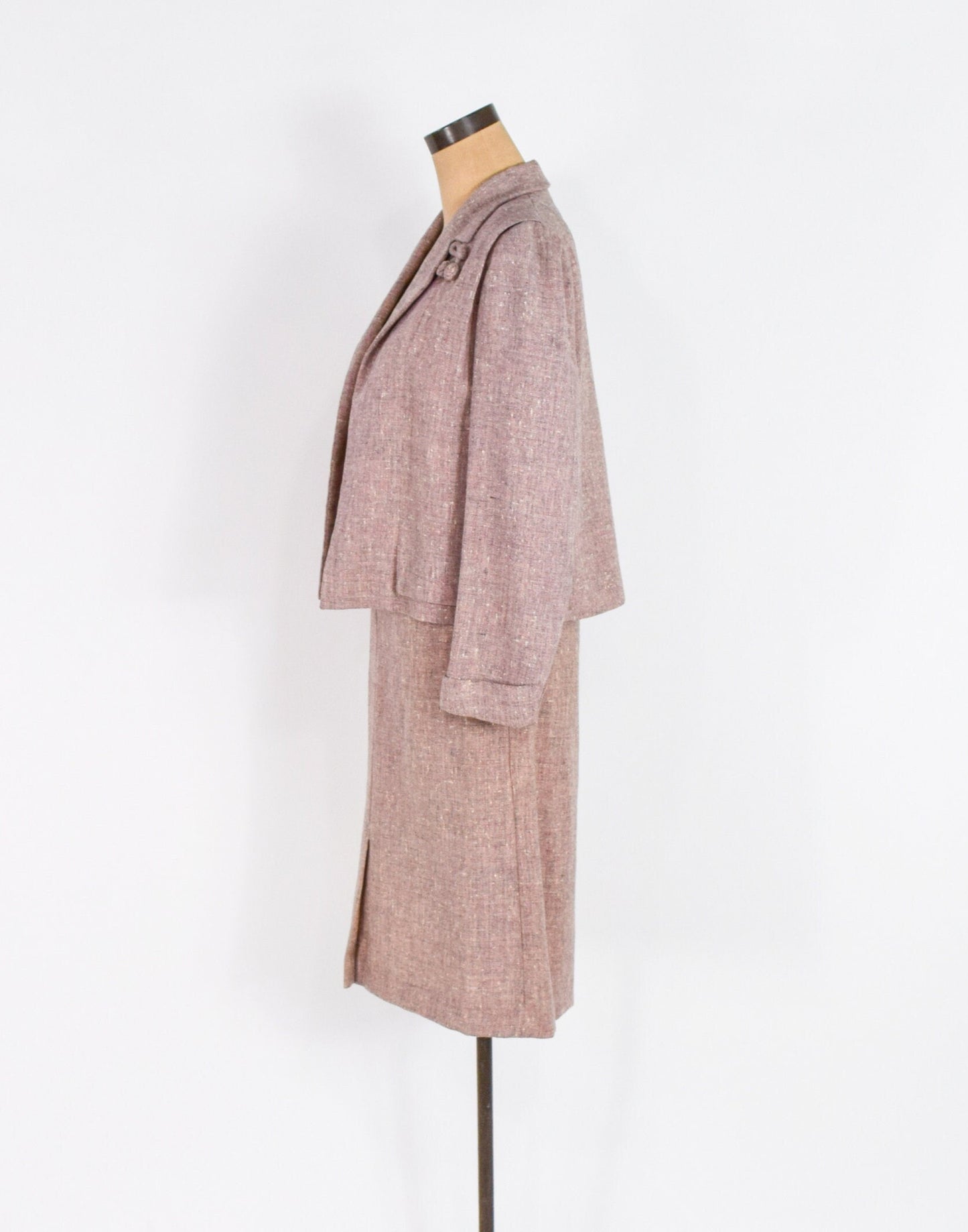1950s Pink Wool Tweed Suit: A Wilshire Classic, Small