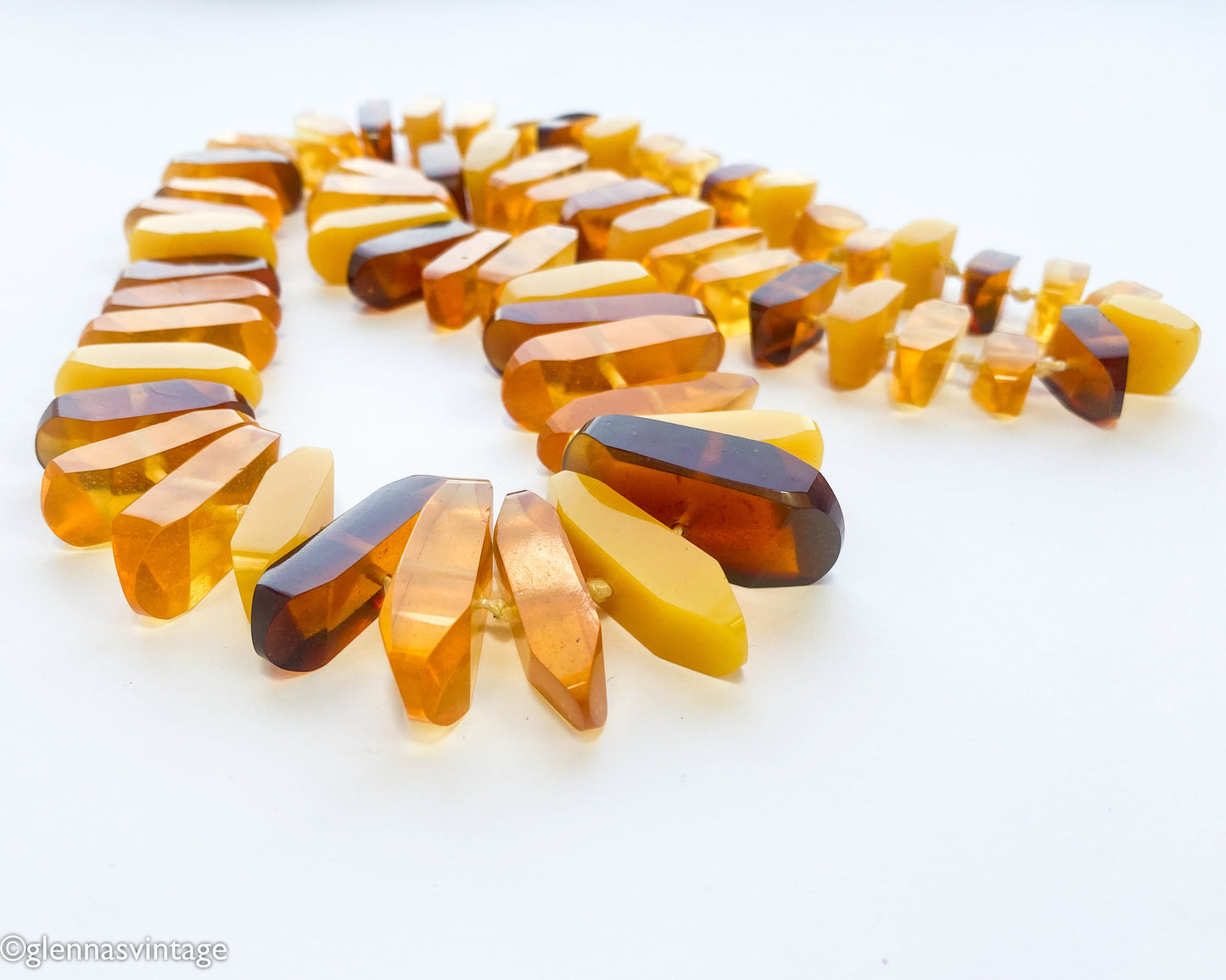Vintage 1960s Chunky Plastic Necklace | Yellow, Gold & Brown Beads