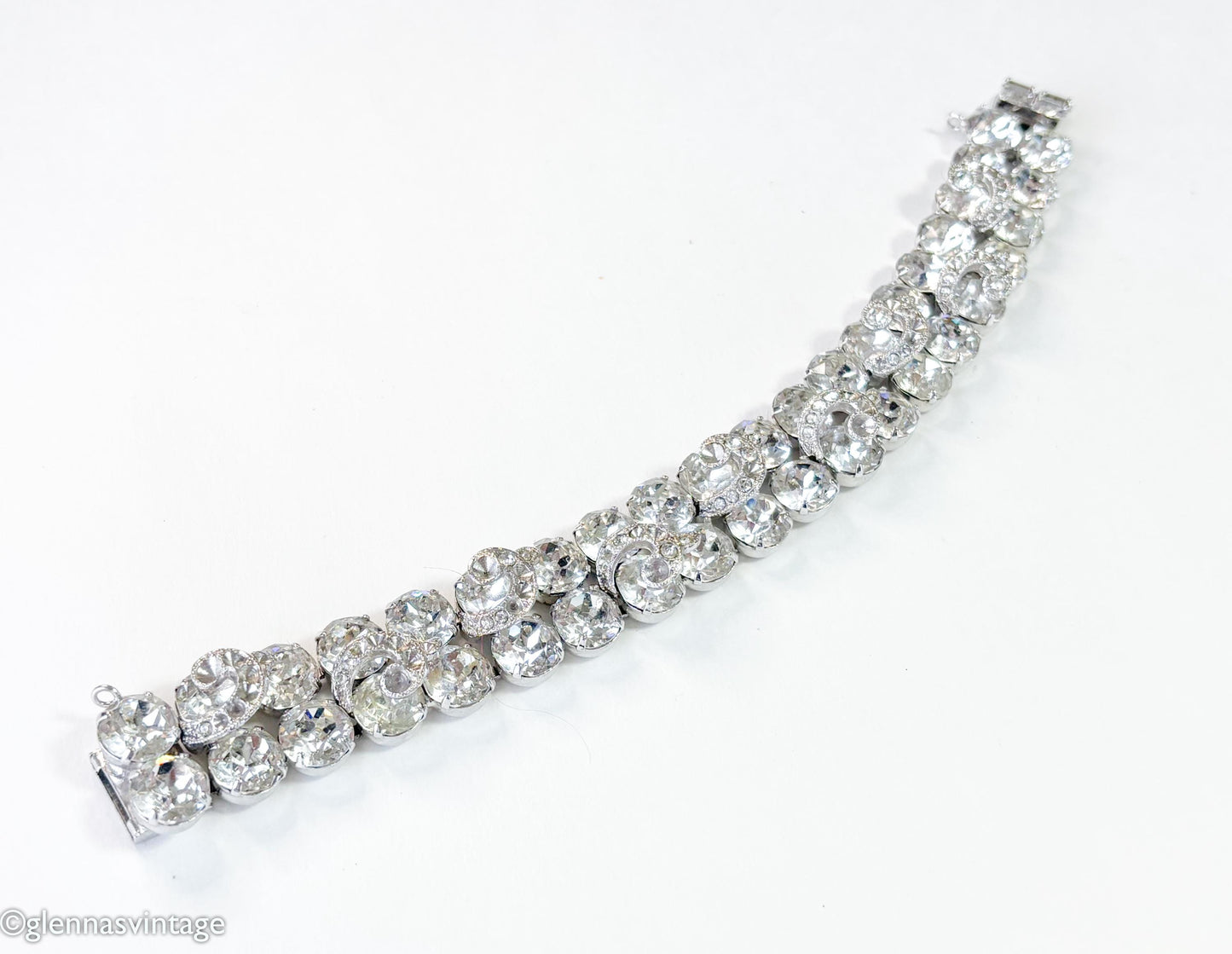 Eisenberg 1950s Rhinestone Bracelet | Silver Metal