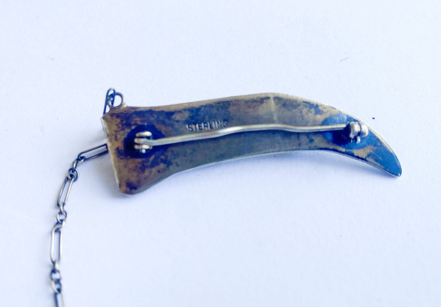 1930s Sterling Sword Dagger & Scabbard Pin | 30 s Bronze Scabbard Sword Brooch