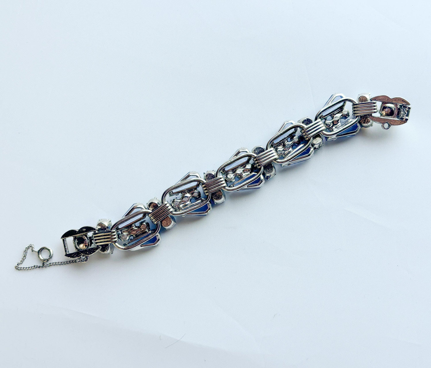 1960s Blue Rhinestone Bracelet | Evening Bracelet