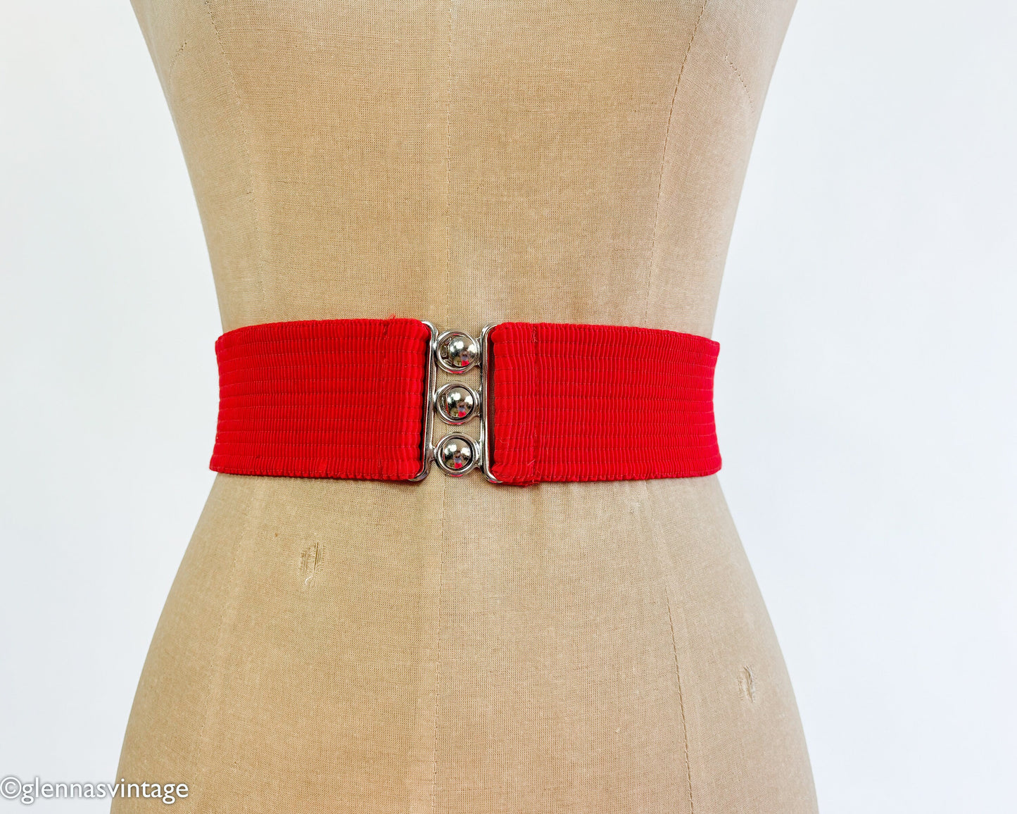 1950s Red Elastic Belt