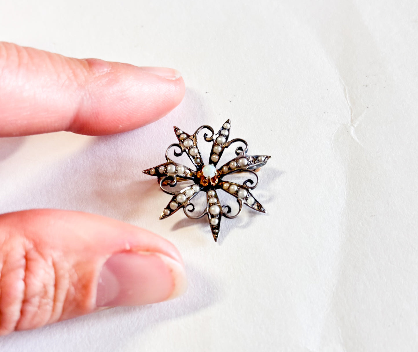 1900s Antique Victorian Starburst Brooch | Vintage Antique Brooch