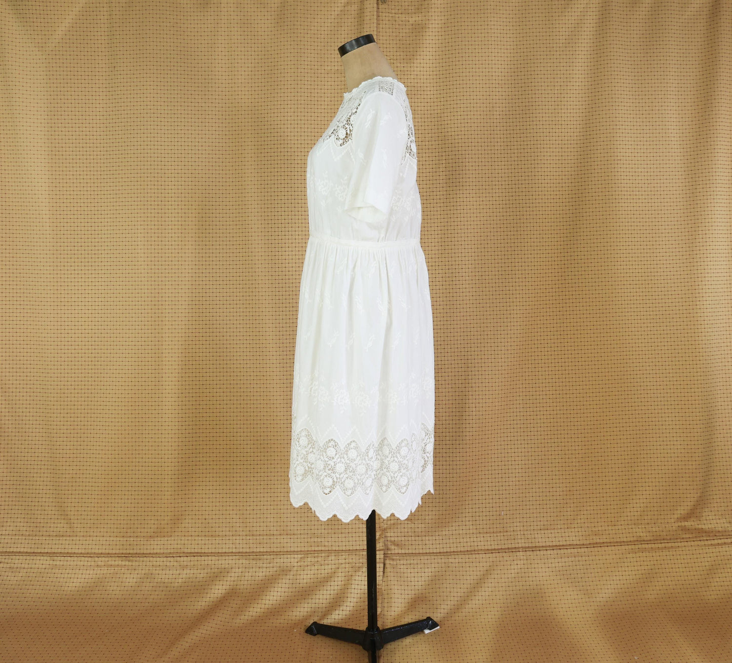 2000s White Cotton Short Dress, J Crew, Extra Large