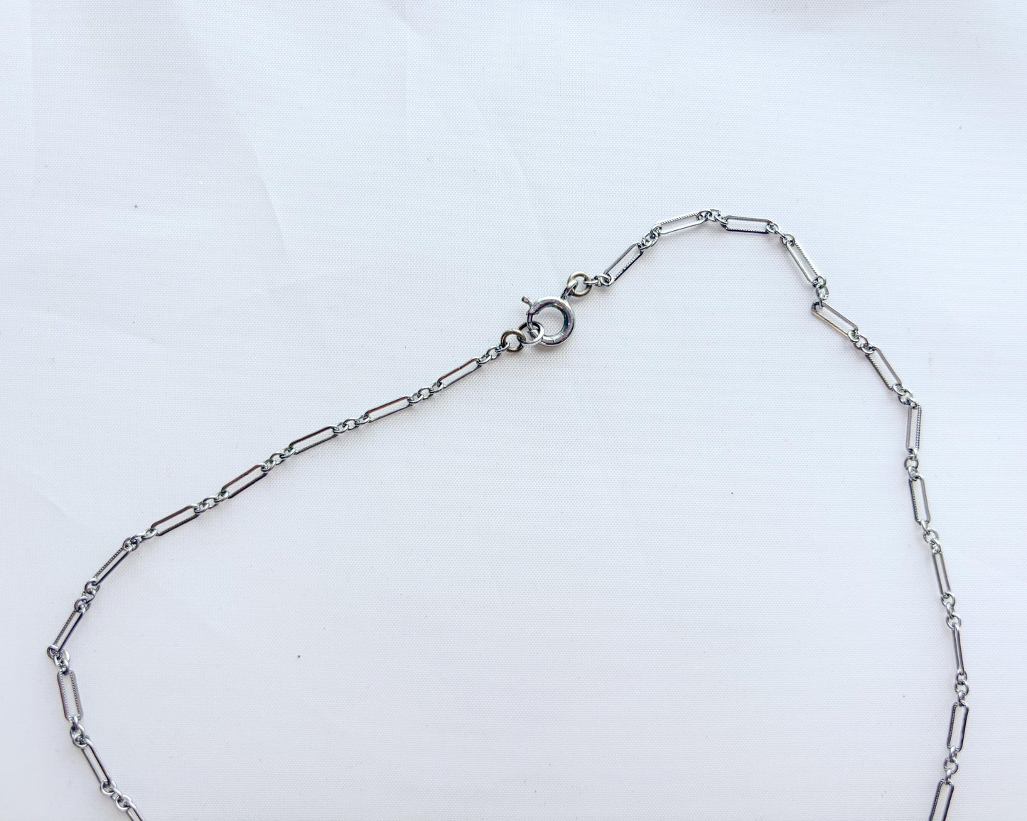 1940s Amber Glass Necklace | Crystal Squares Necklace