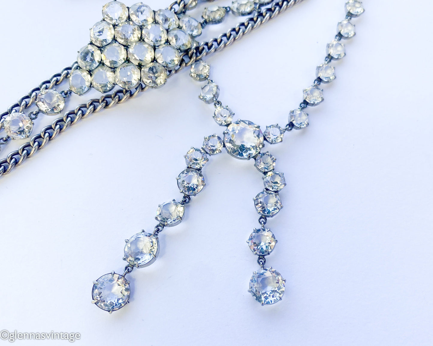 1940s Rock Crystal Necklace & Bracelet Jewelry Set