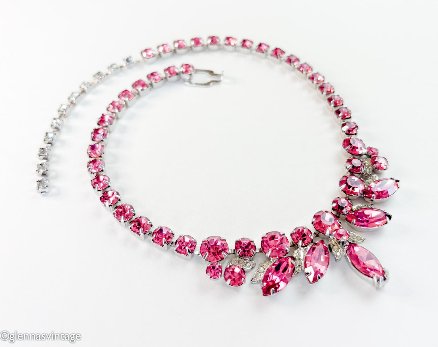1950s Pink Rhinestone Choker Eisenberg Jewelry