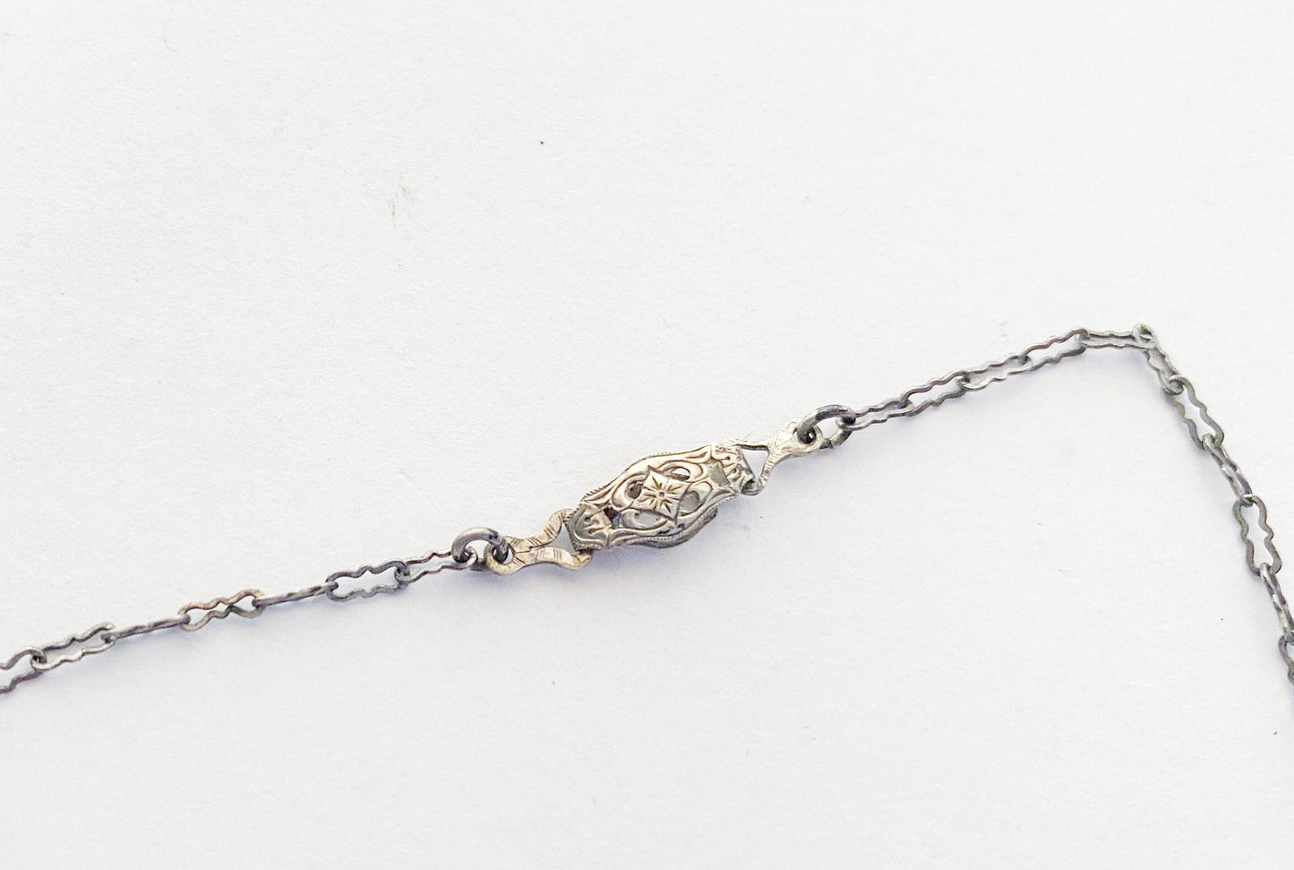 1920s Sterling Silver Cameo Necklace, Filigree Shell Cameos