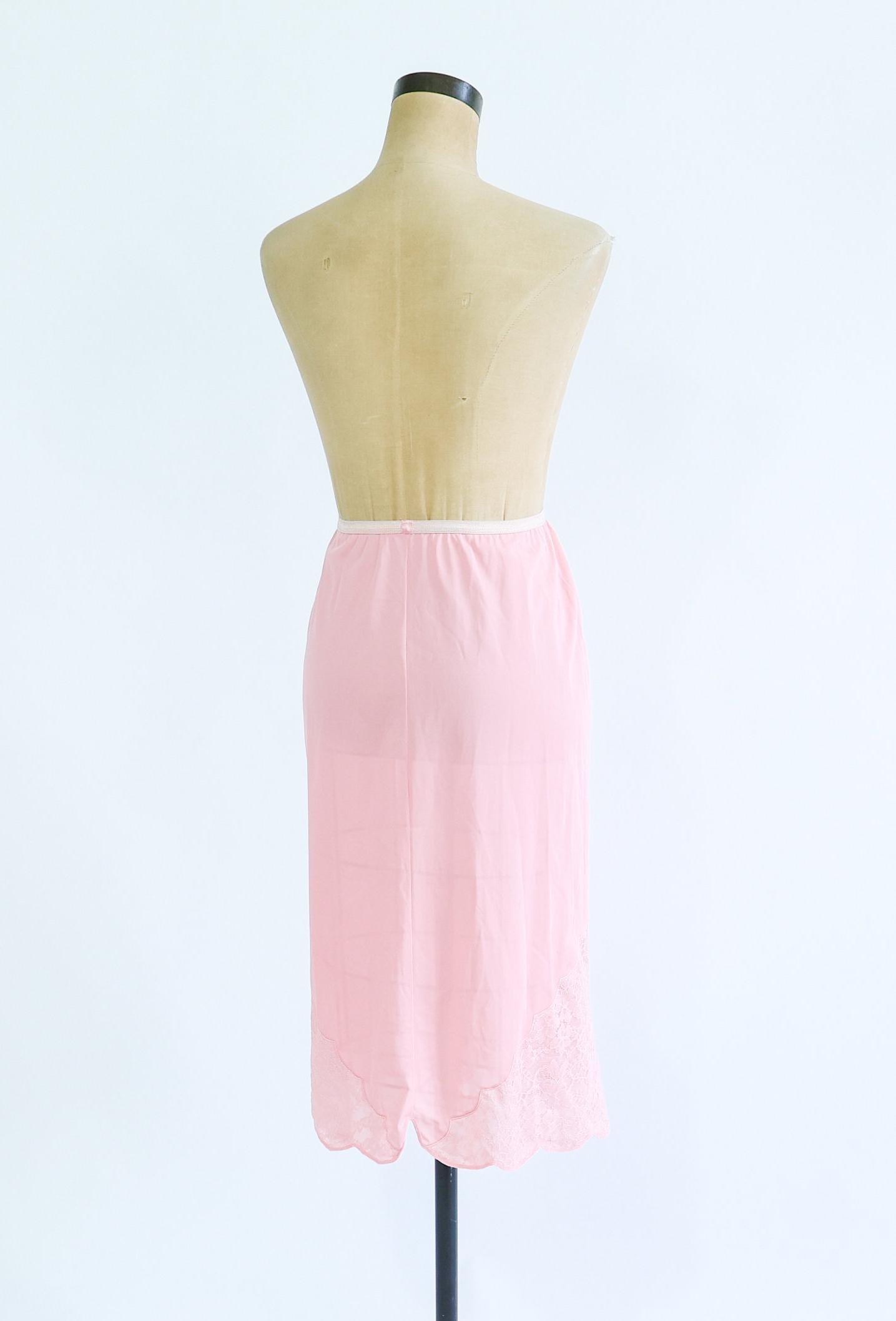 1950s Pink Nylon Half Slip, Medium