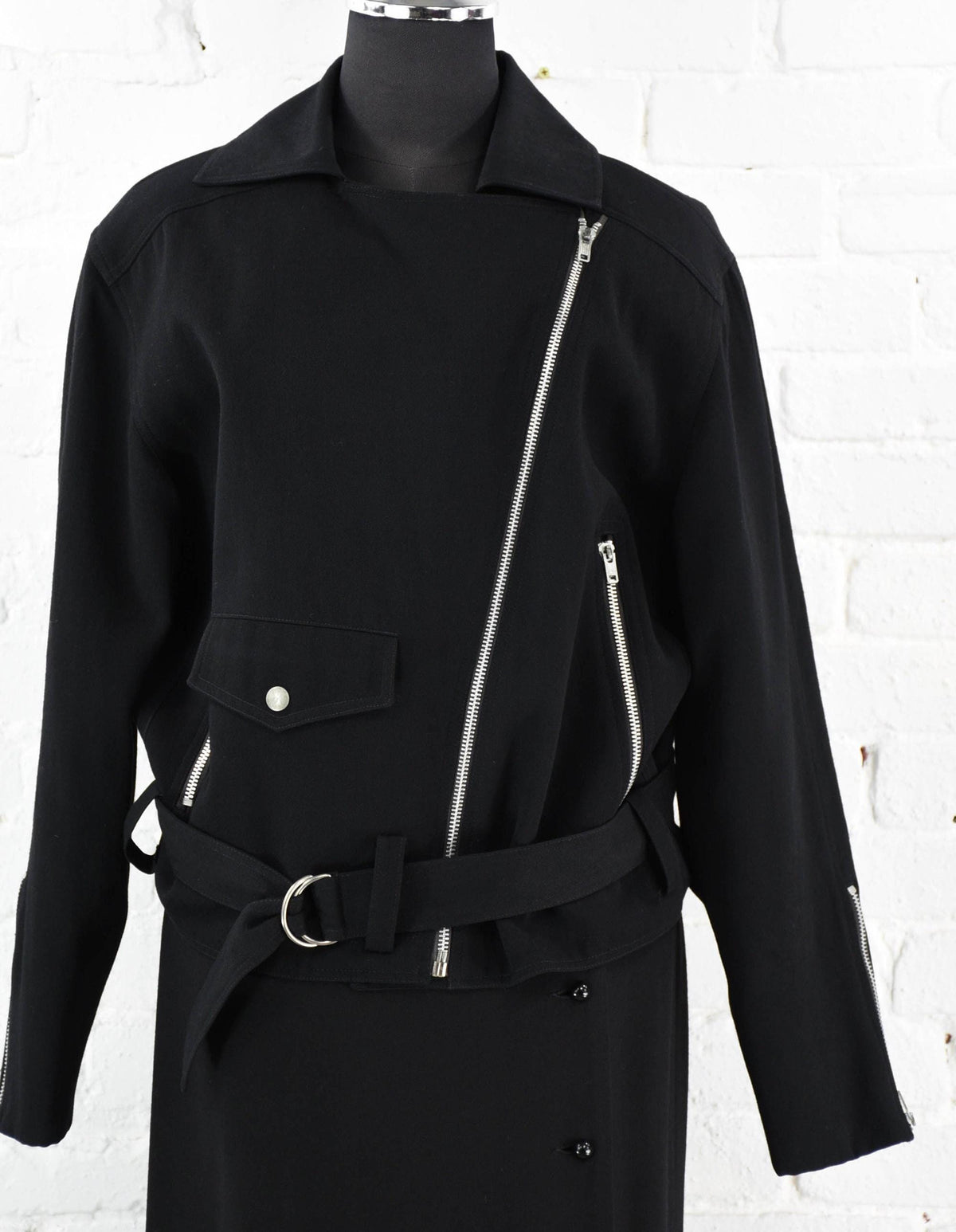 1980s Black Wool Motorcycle Jacket | Theodore Beverly Hills, Belted