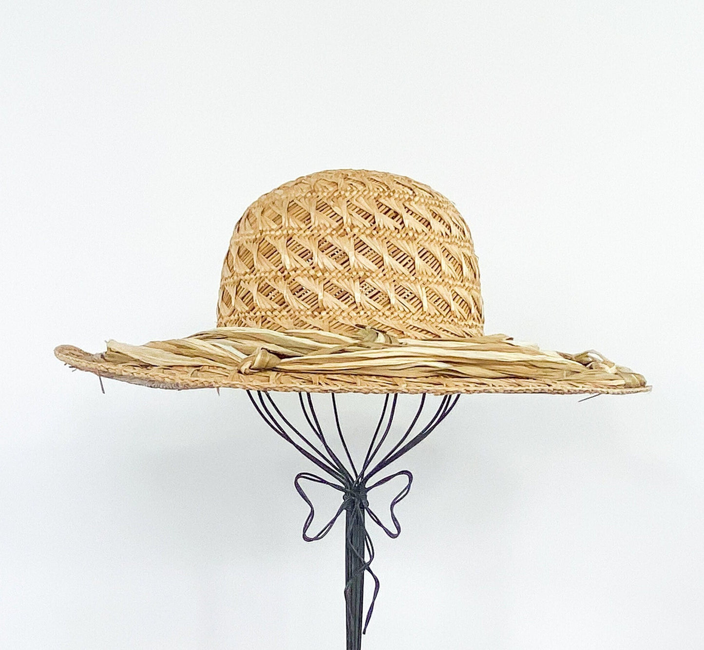 1980s Lord & Taylor Wide Brim Straw Hat