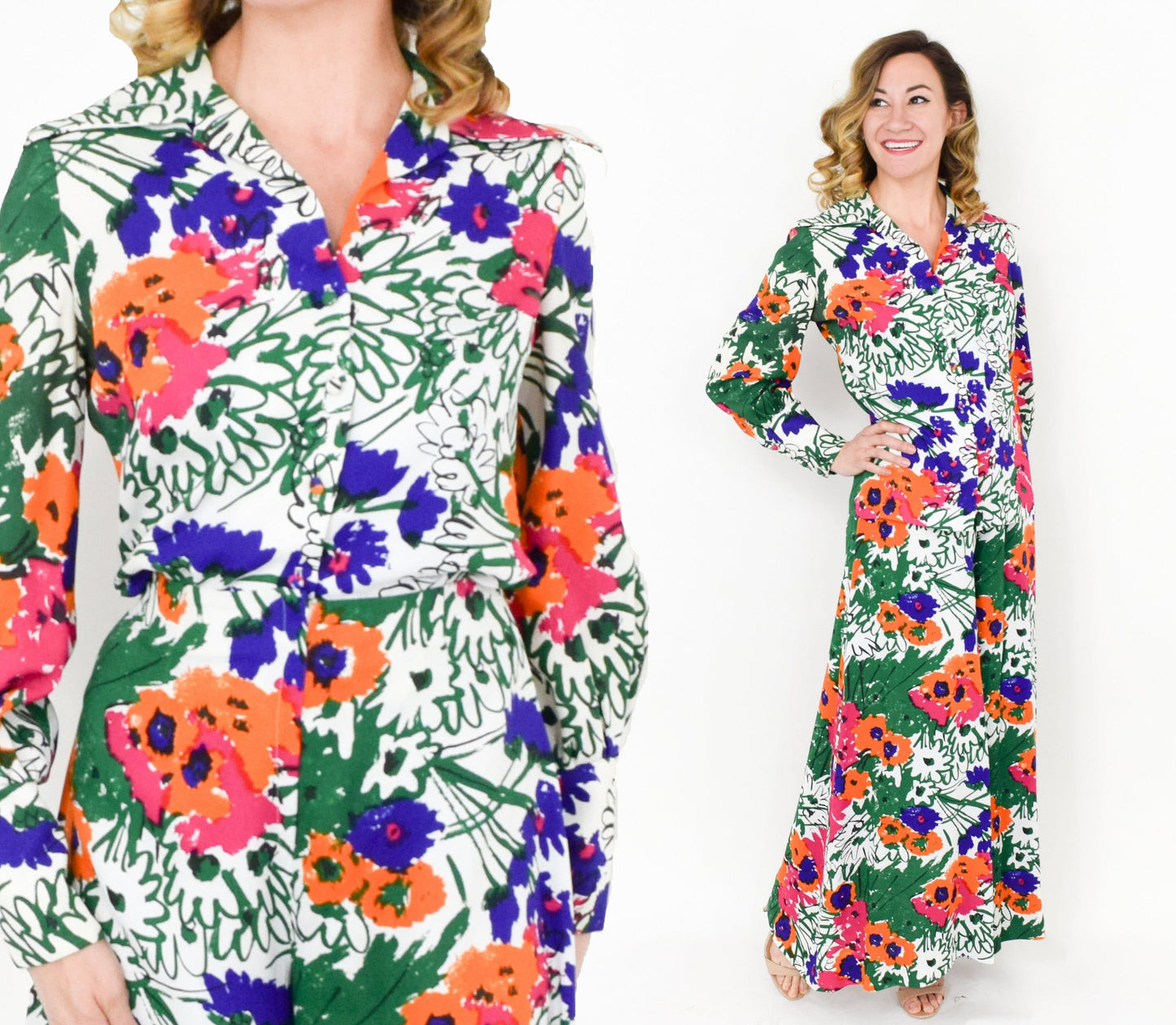 VERA Floral Palazzo Pants & Blouse Set, Medium