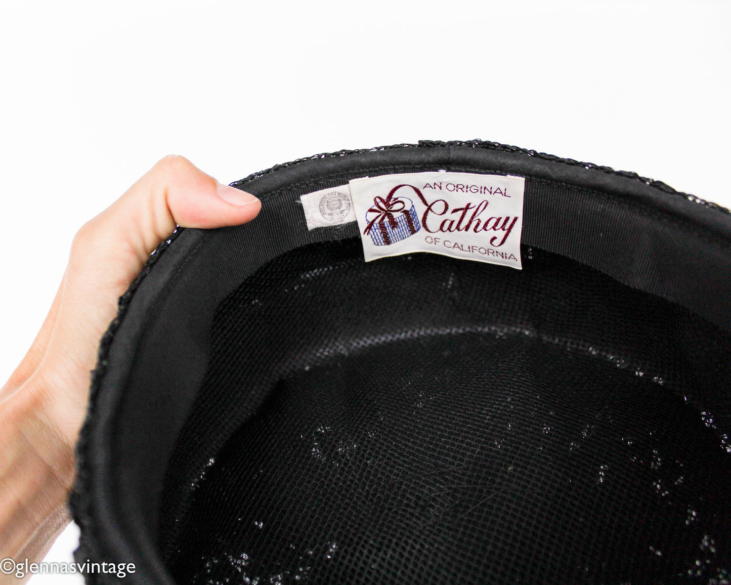 1960s Black Raffia Bubble Hat | Vintage Mod Style