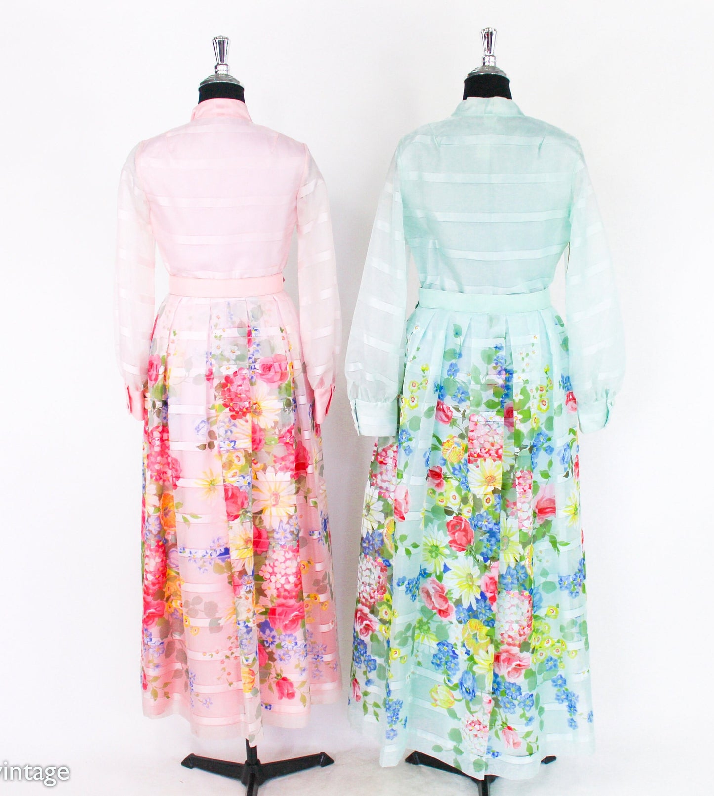 1970s Pink Floral Maxi Evening Dress  | 70s Pink Maxi Dresses | Bridesmaid Dress | Medium | Extra Small
