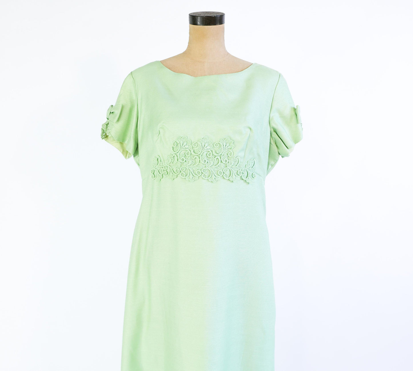 1960s Mint Green Evening Dress, 36" Waist