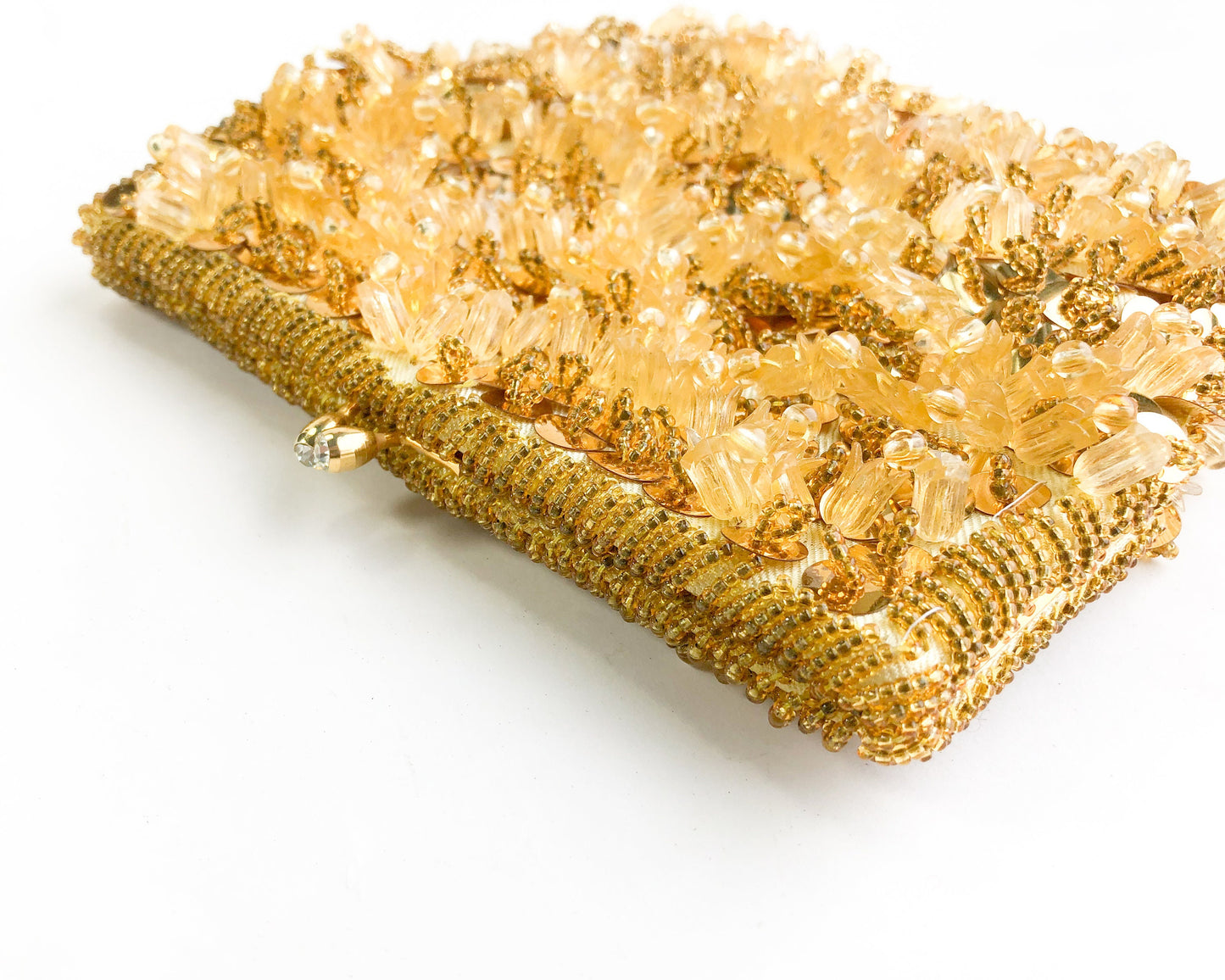 1950s Gold Beaded Sequin Clutch | Vintage Evening Handbag, Walborg