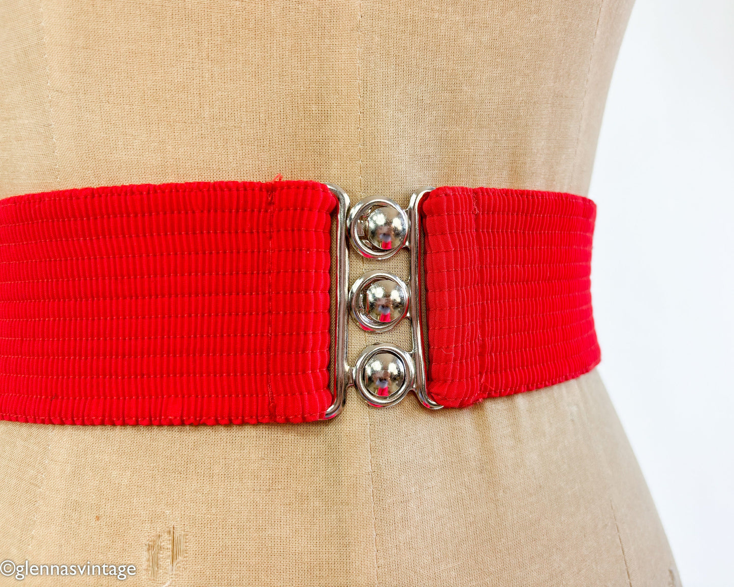 1950s Red Elastic Belt