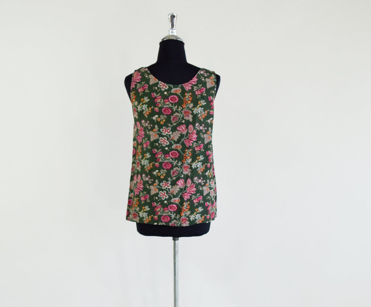 1990s Giorgio Armani Green Floral Pants & Top Set, Small