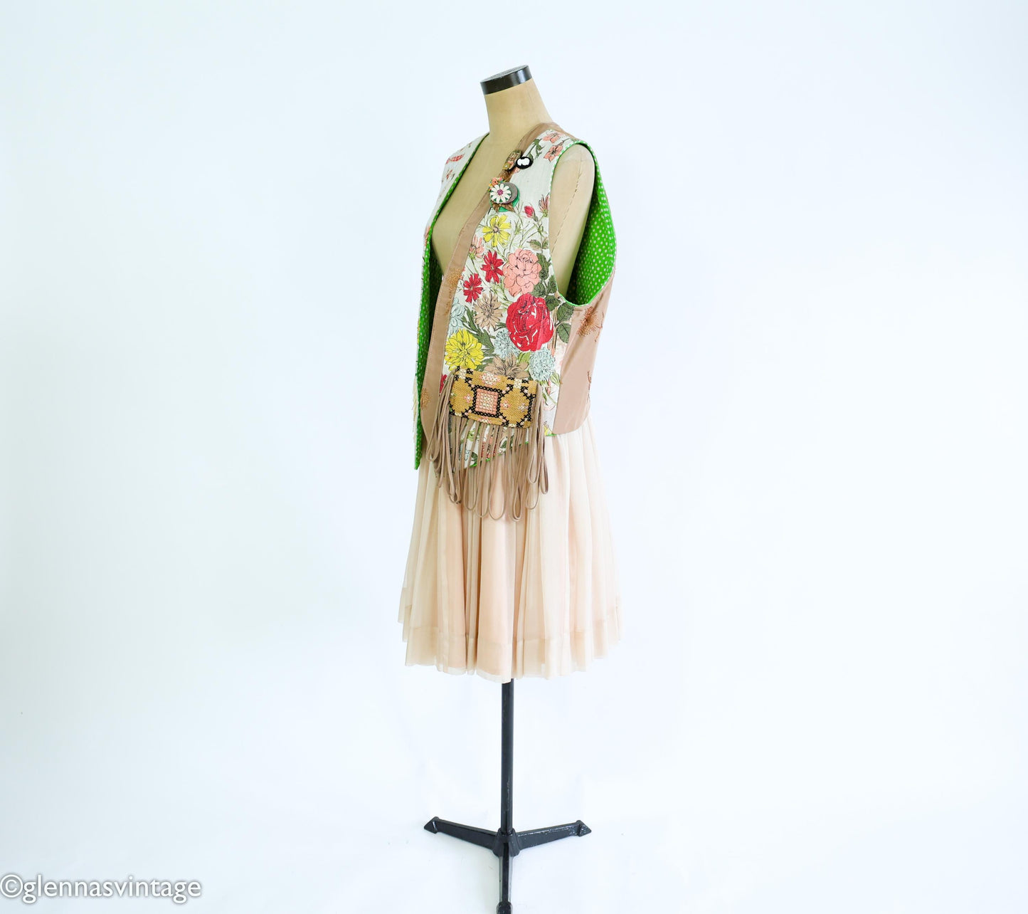 1990s Vintage Fabric Vest | Wearable Art