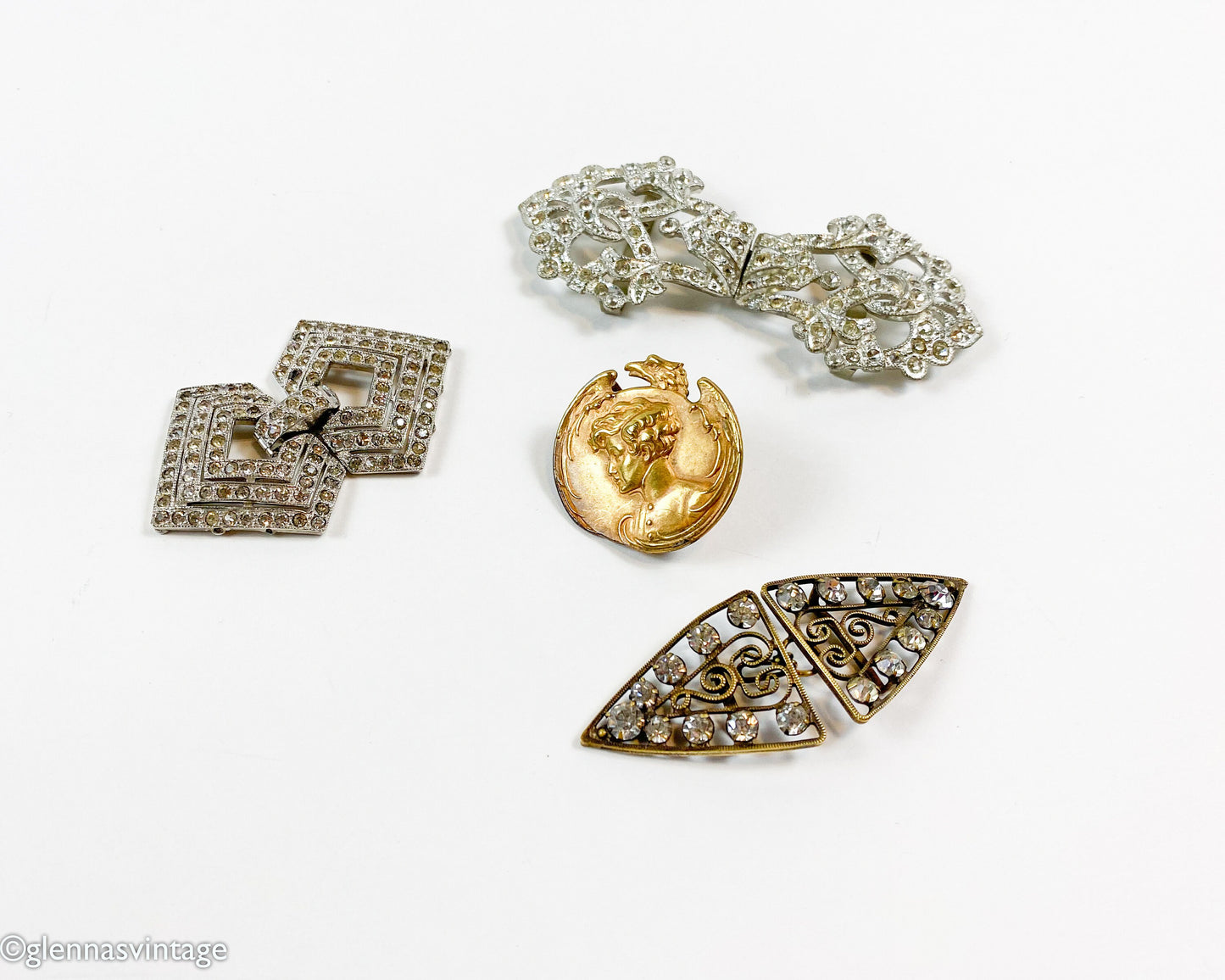 1950s Rhinestone Jewelry Clasp | Bracelet/ Necklace Clasp | Belt Buckle