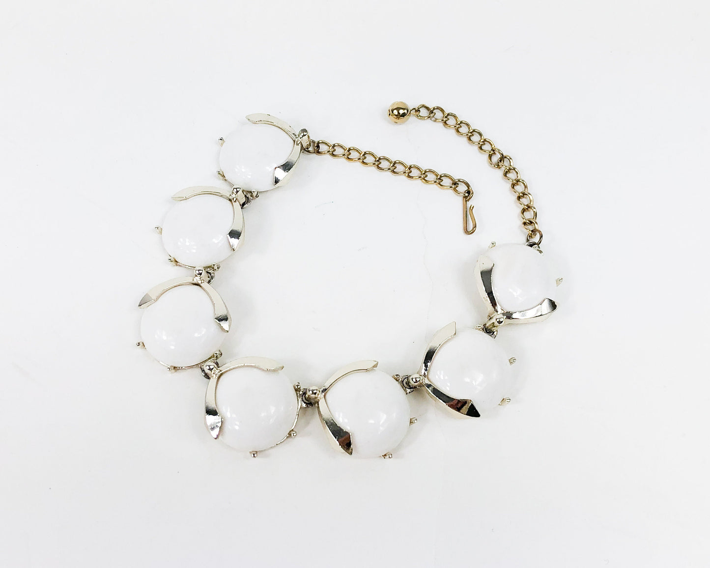 Coro | 1950s White Necklace  | 50s White Plastic Circles Choker | 50s White Plastic Necklace | Coro