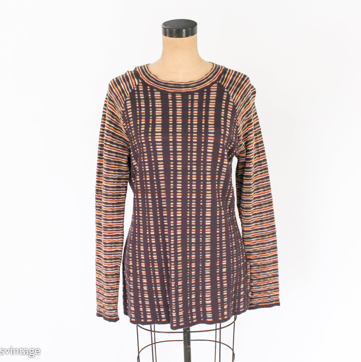 1990s Missoni Brown Knit Stripe Sweater |, Large