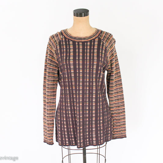 1990s Missoni Brown Knit Stripe Sweater |, Large