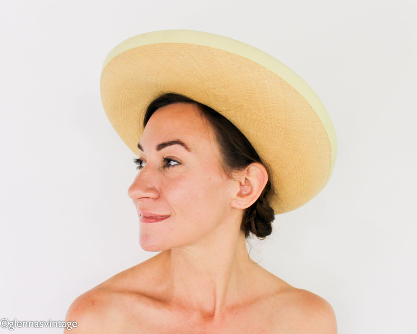 1980s Straw Wide Brim Hat, Doreé of New York