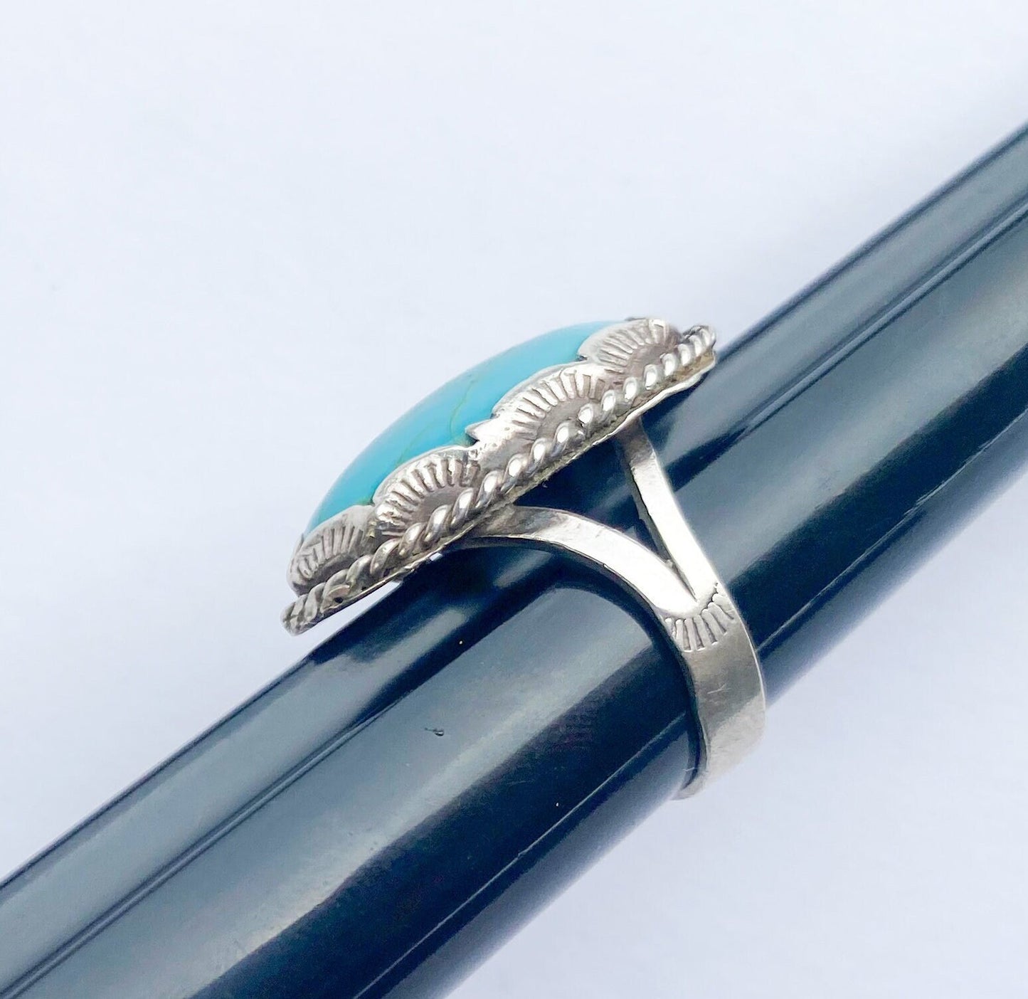 1960s Sterling Silver Turquoise Ring | Southwestern Style, Size 8 1/2