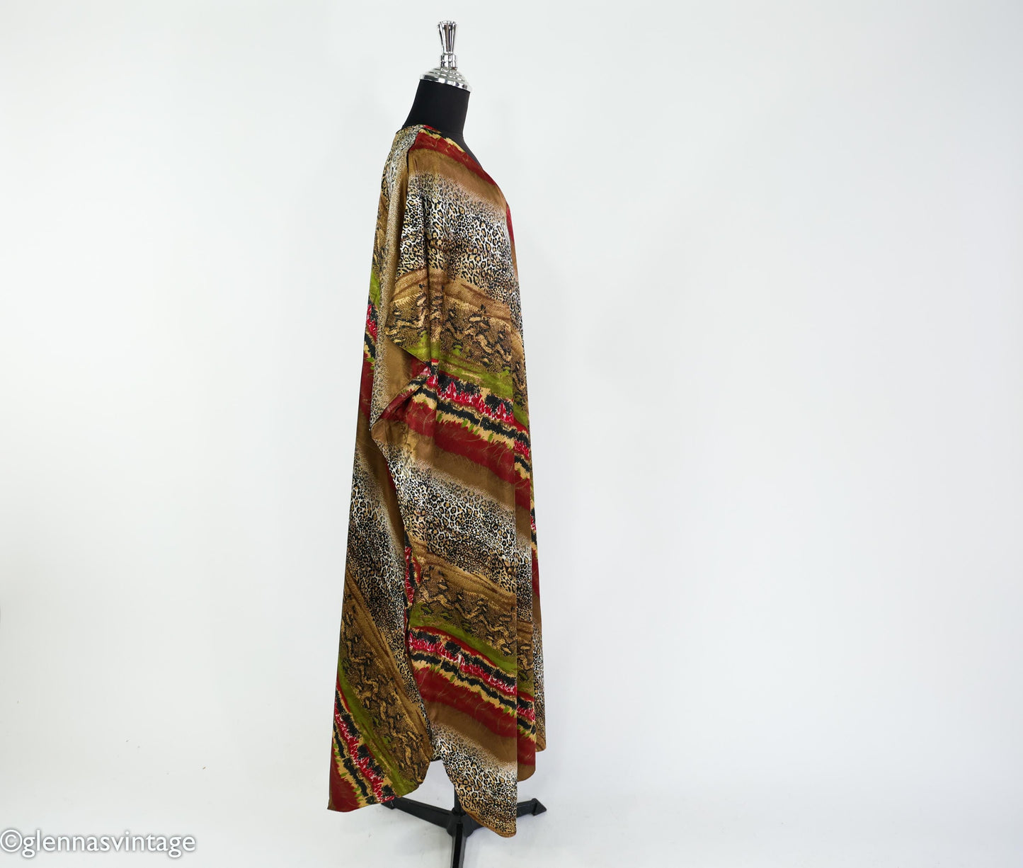 1990s Leopard Print Caftan | Vintage Plus Size Loungewear