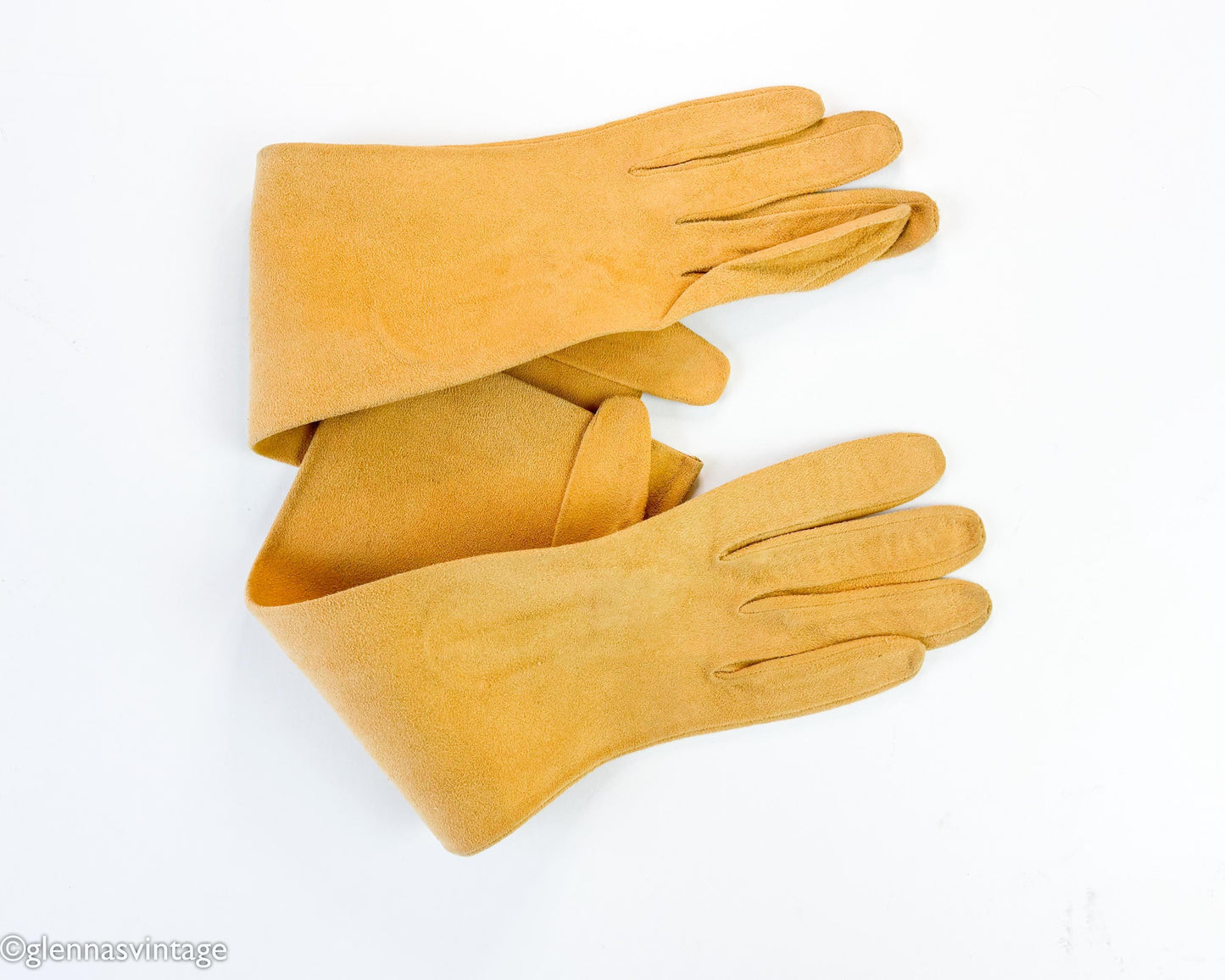 1950s Gold Suede Leather Gloves