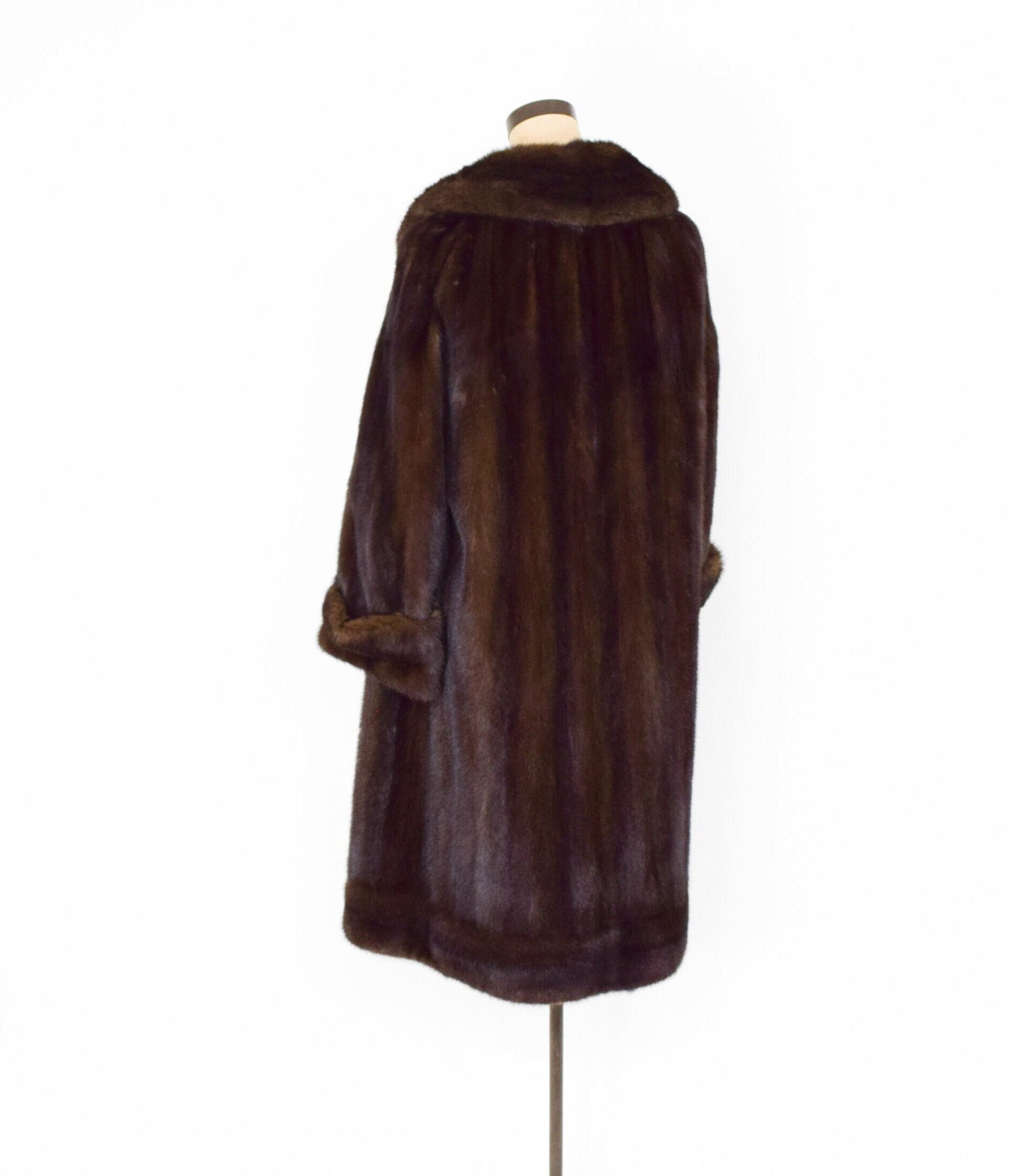 1950s Brown Mink Coat | 50s Dark Brown Mink Coat | Full Length Mink Coat | John Bros. N.Y. | Large