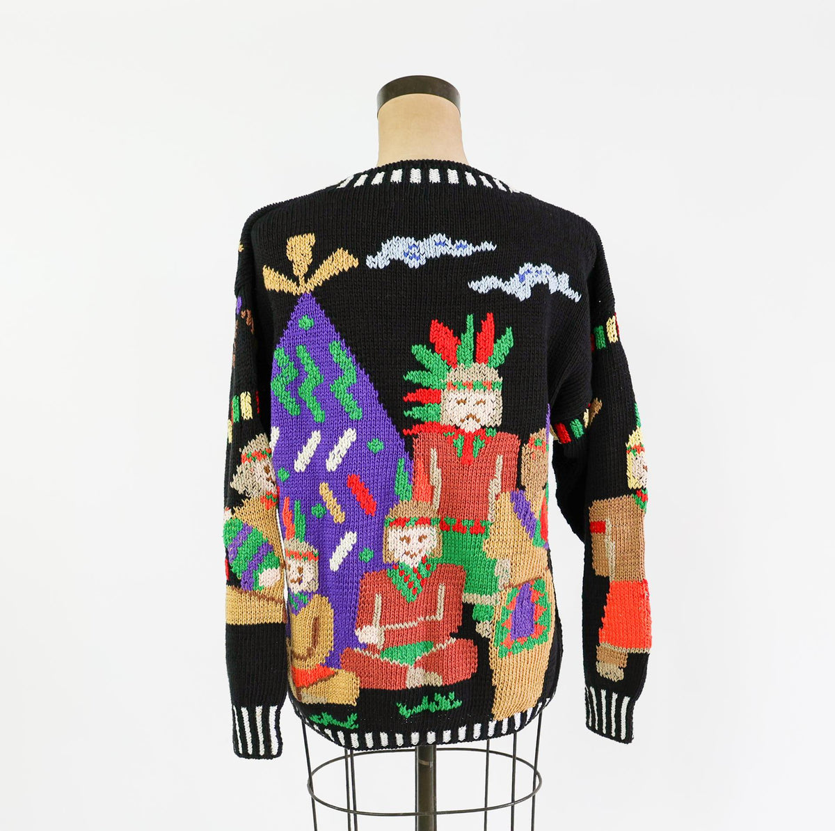 1980s Berek Native American Inspired Sweater,  Large