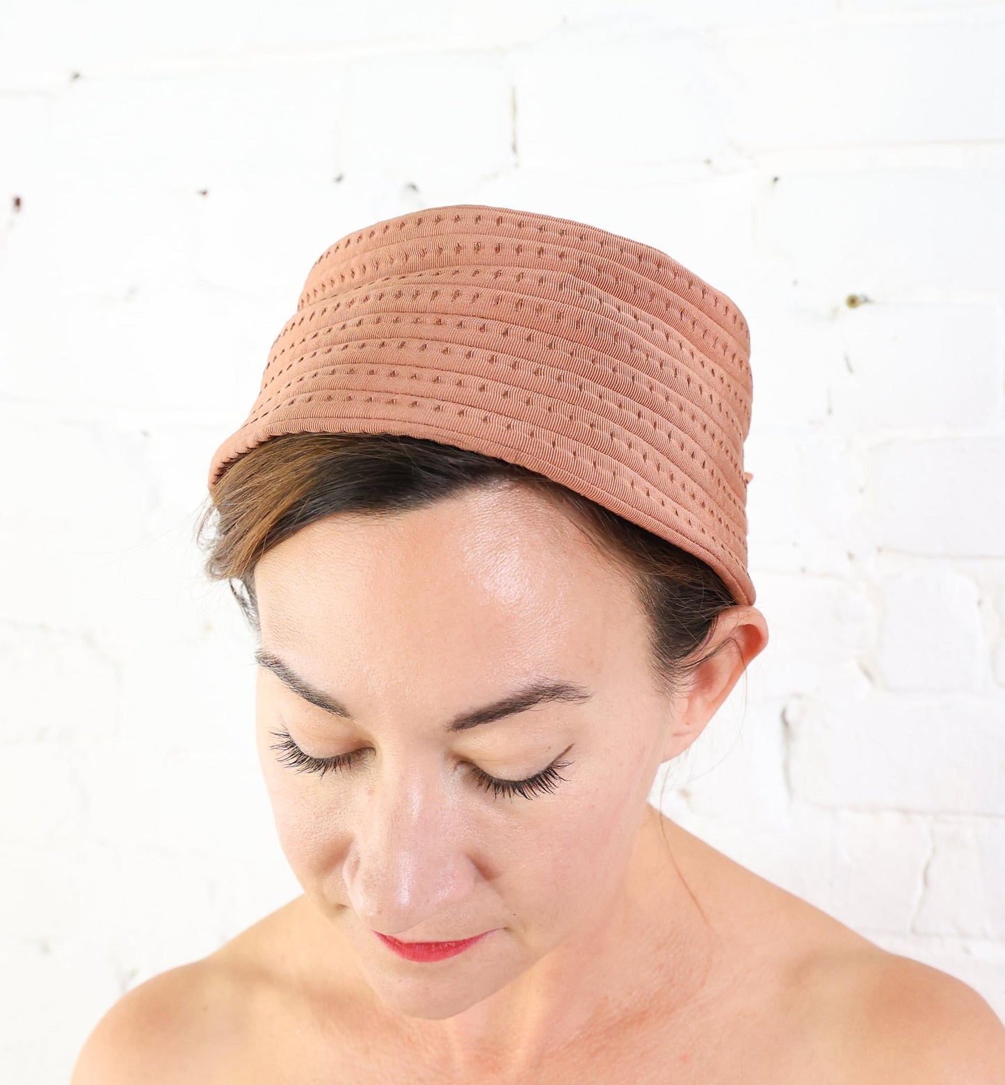 1940s Brown Ribbon Hat by Joseph Magnin